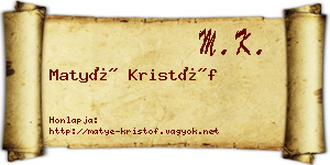 Matyé Kristóf névjegykártya