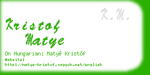 kristof matye business card
