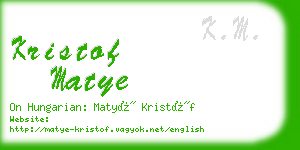 kristof matye business card